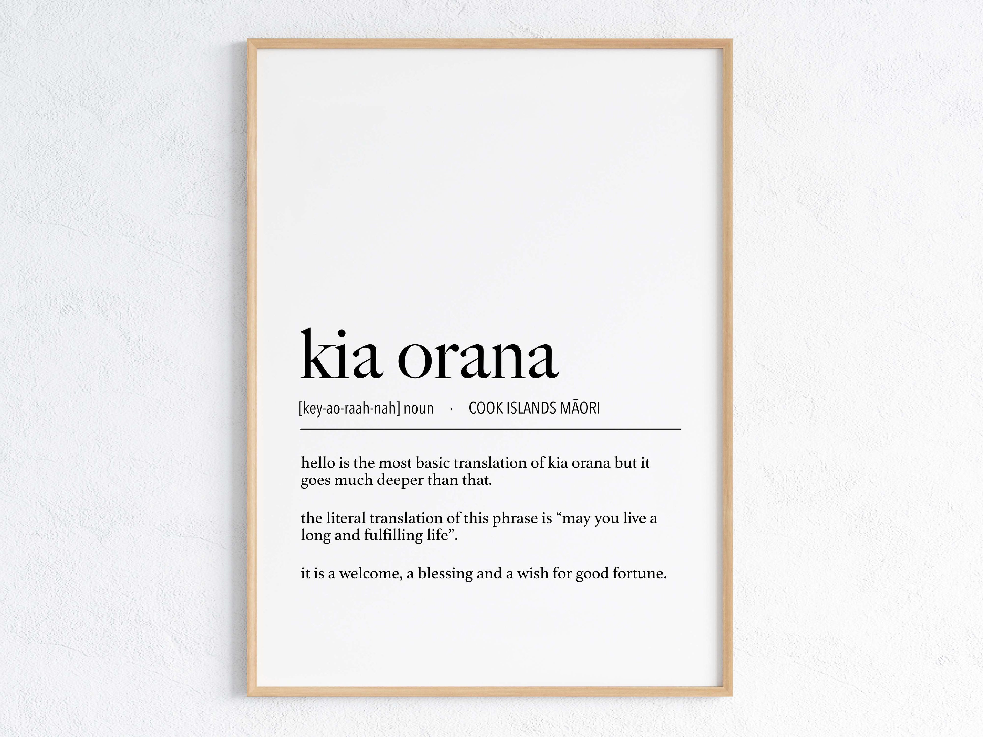 Cook Islands Kia Orana (Hello) Definition Digital Print
