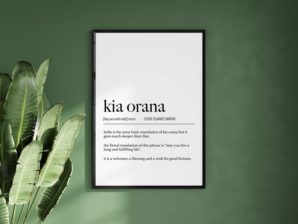 Cook Islands Kia Orana (Hello) Definition Digital Print