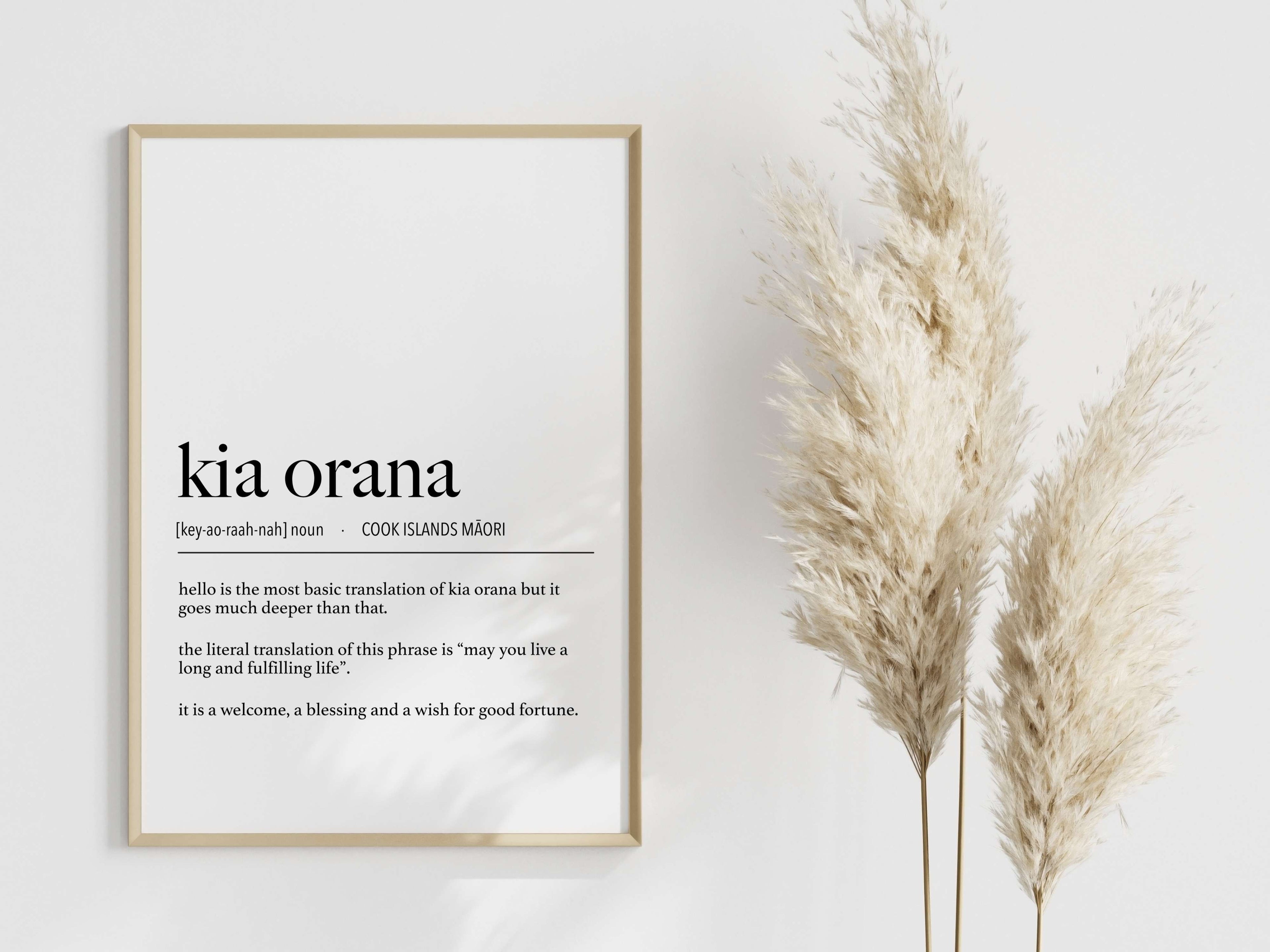 Cook Islands Kia Orana (Hello) Definition Digital Print