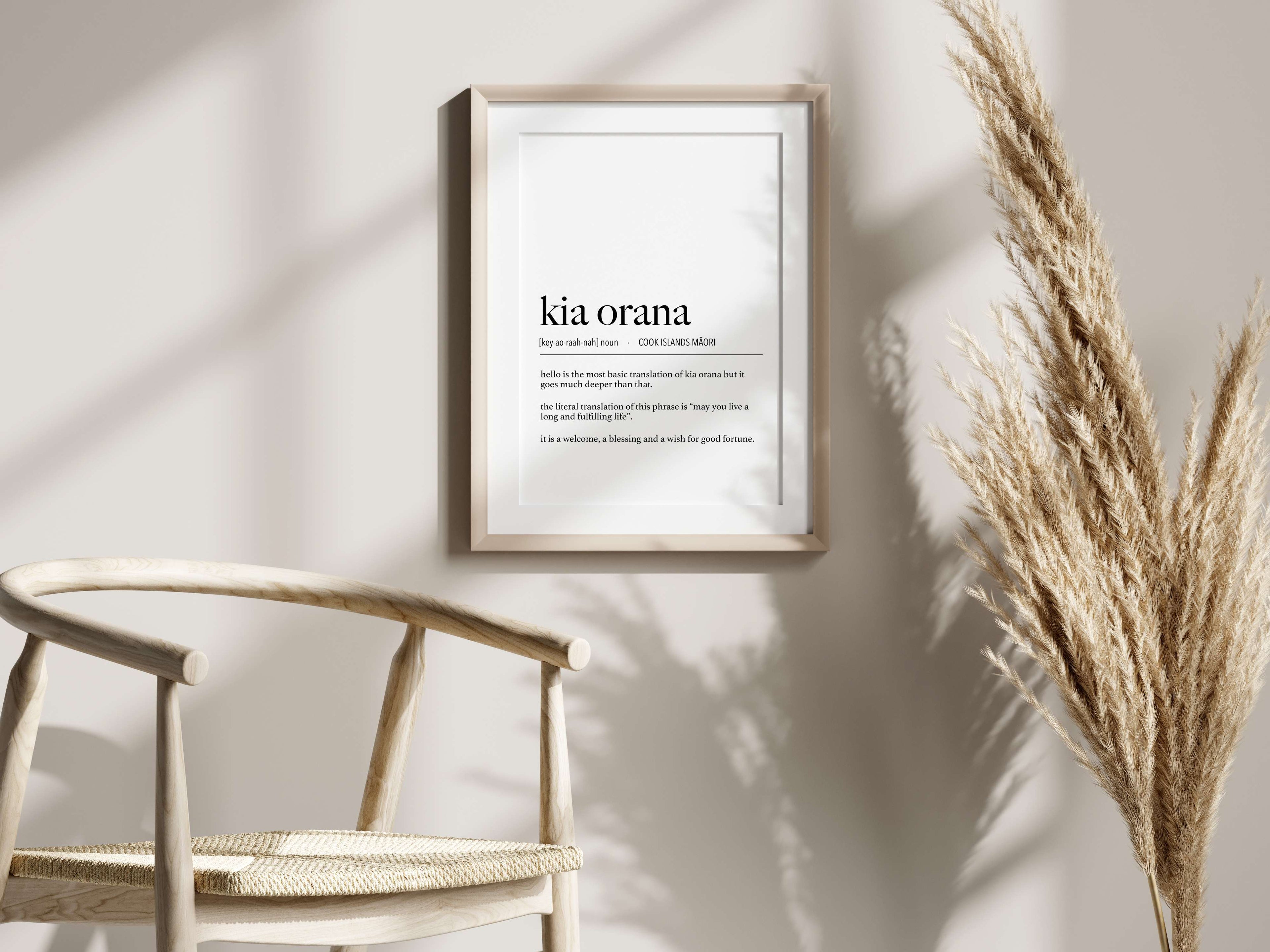 Cook Islands Kia Orana (Hello) Definition Digital Print