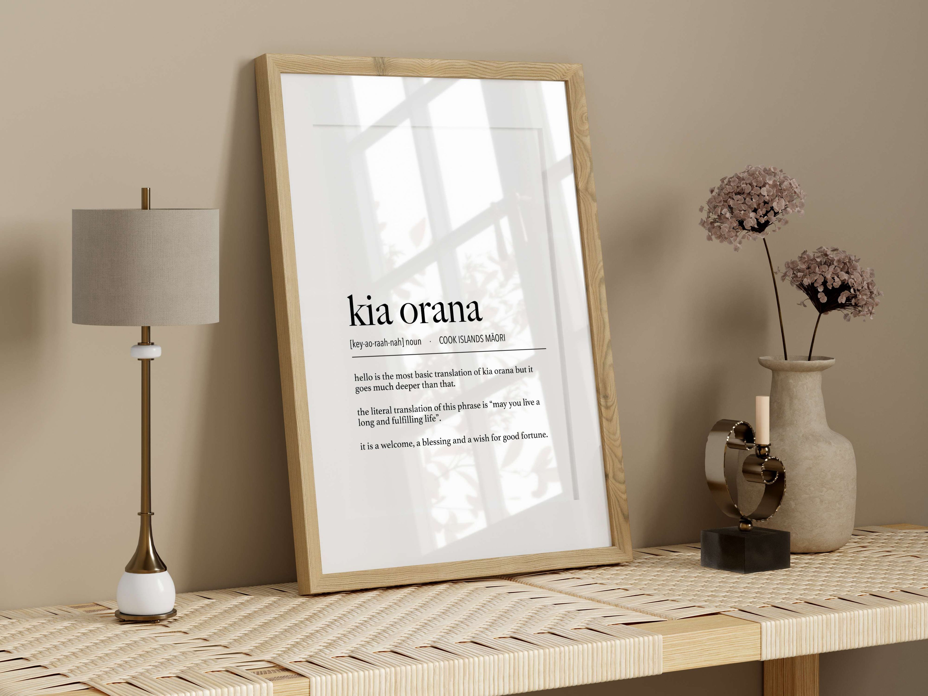 Cook Islands Kia Orana (Hello) Definition Digital Print