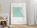 Egypt Map Portrait Physical Print or Canvas