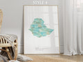 Ethiopia Map Portrait Physical Print or Canvas