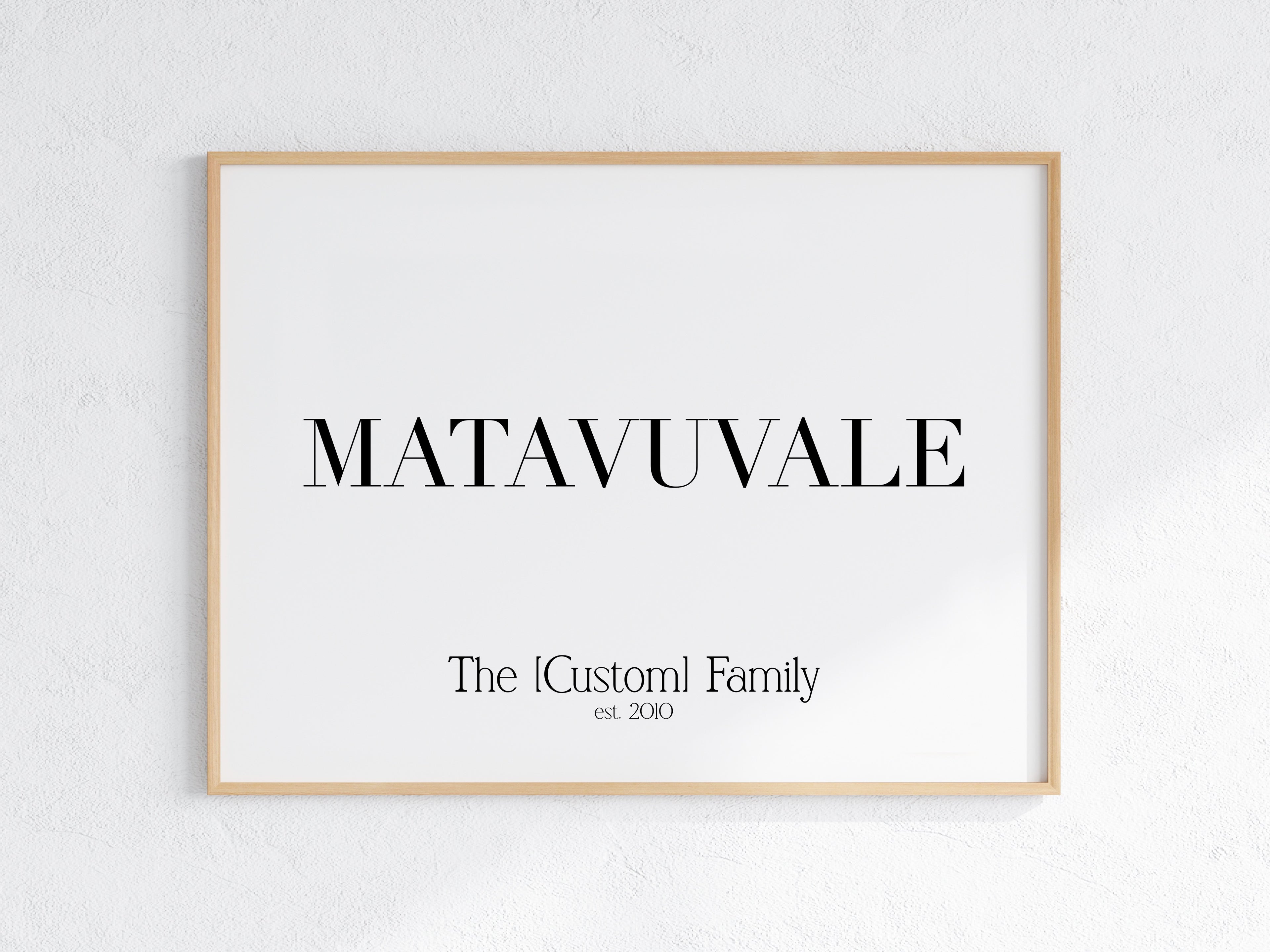 Fiji Custom Matavuvale (Family) Name Digital Download