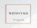 Fiji Custom Matavuvale (Family) Name Physical Print or Canvas