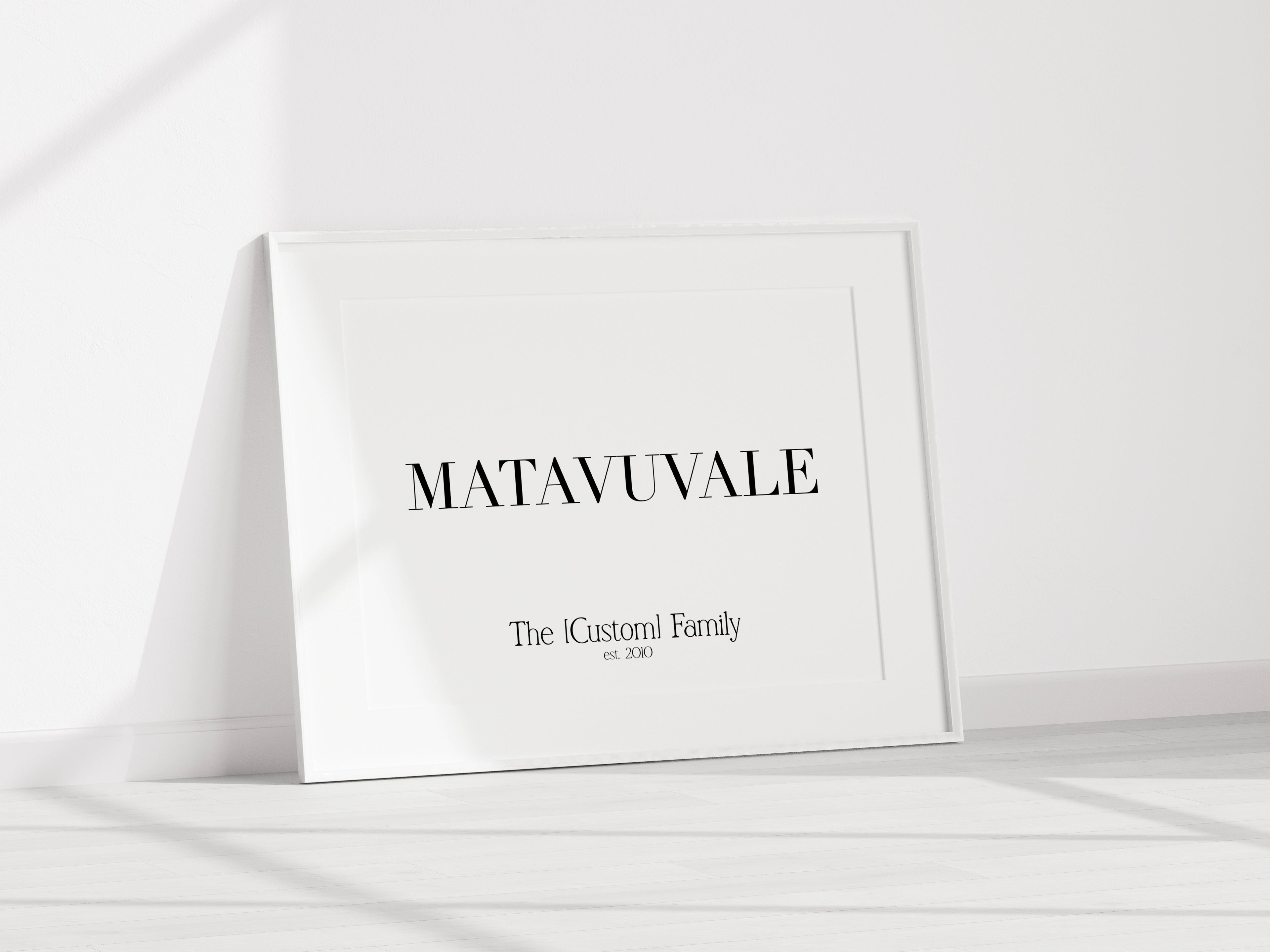 Fiji Custom Matavuvale (Family) Name Physical Print or Canvas