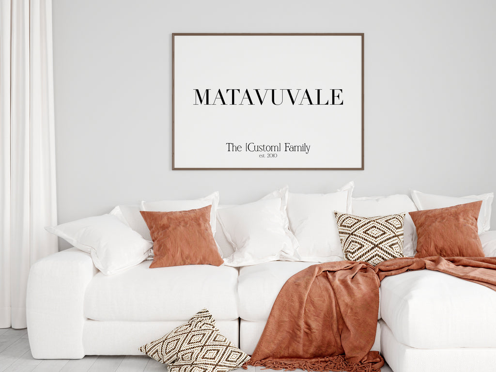 Fiji Custom Matavuvale (Family) Name Physical Print or Canvas