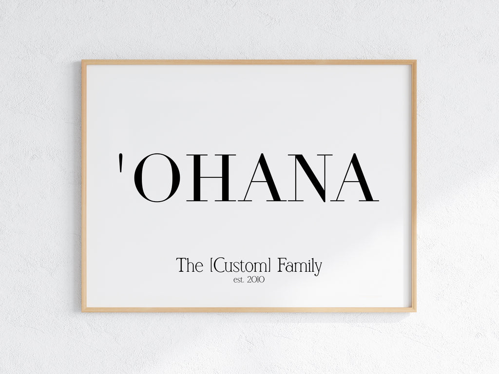 Hawaii Custom Ohana (Family) Name Digital Download