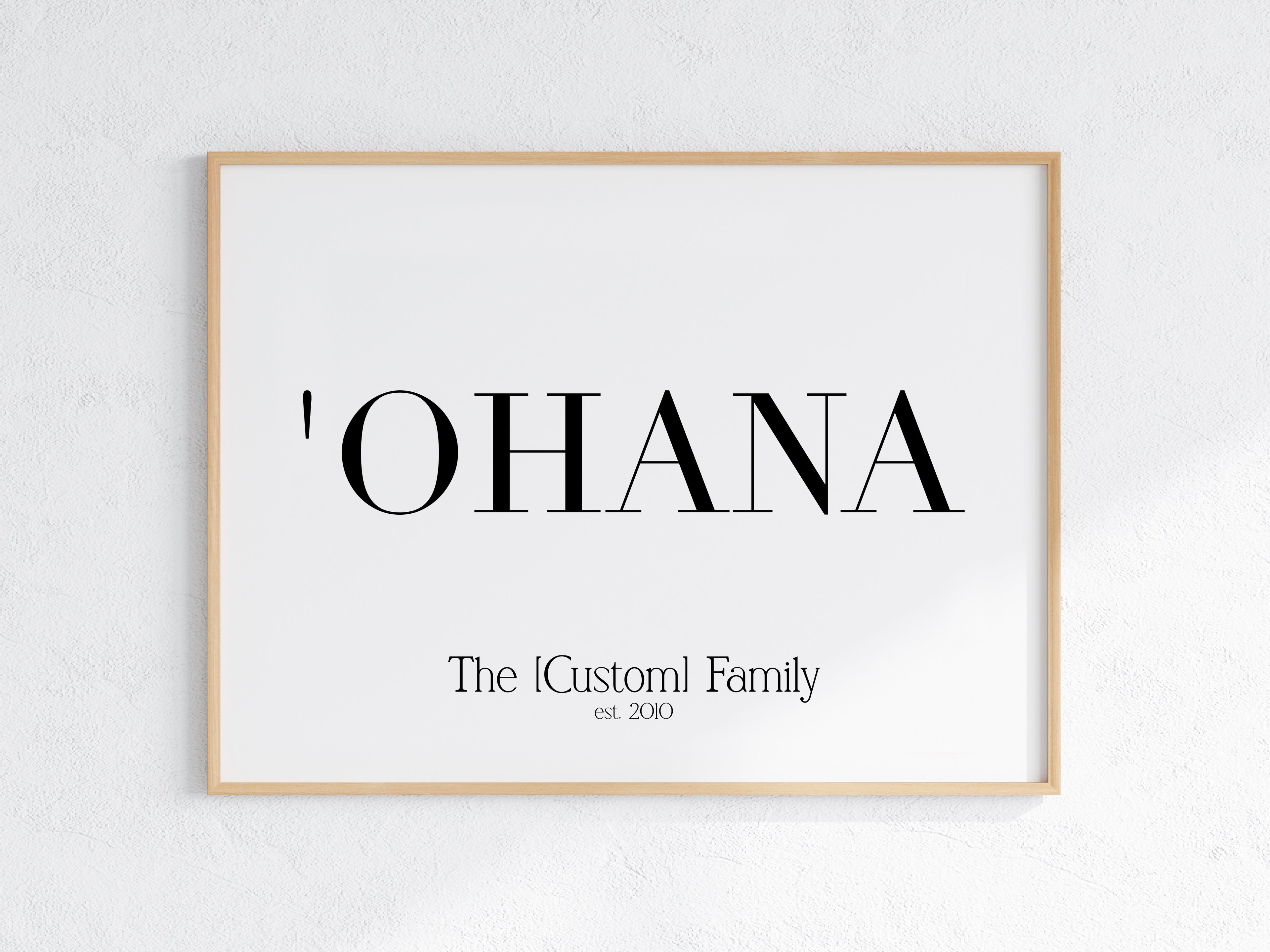 Hawaii Custom Ohana (Family) Name Physical Print or Canvas