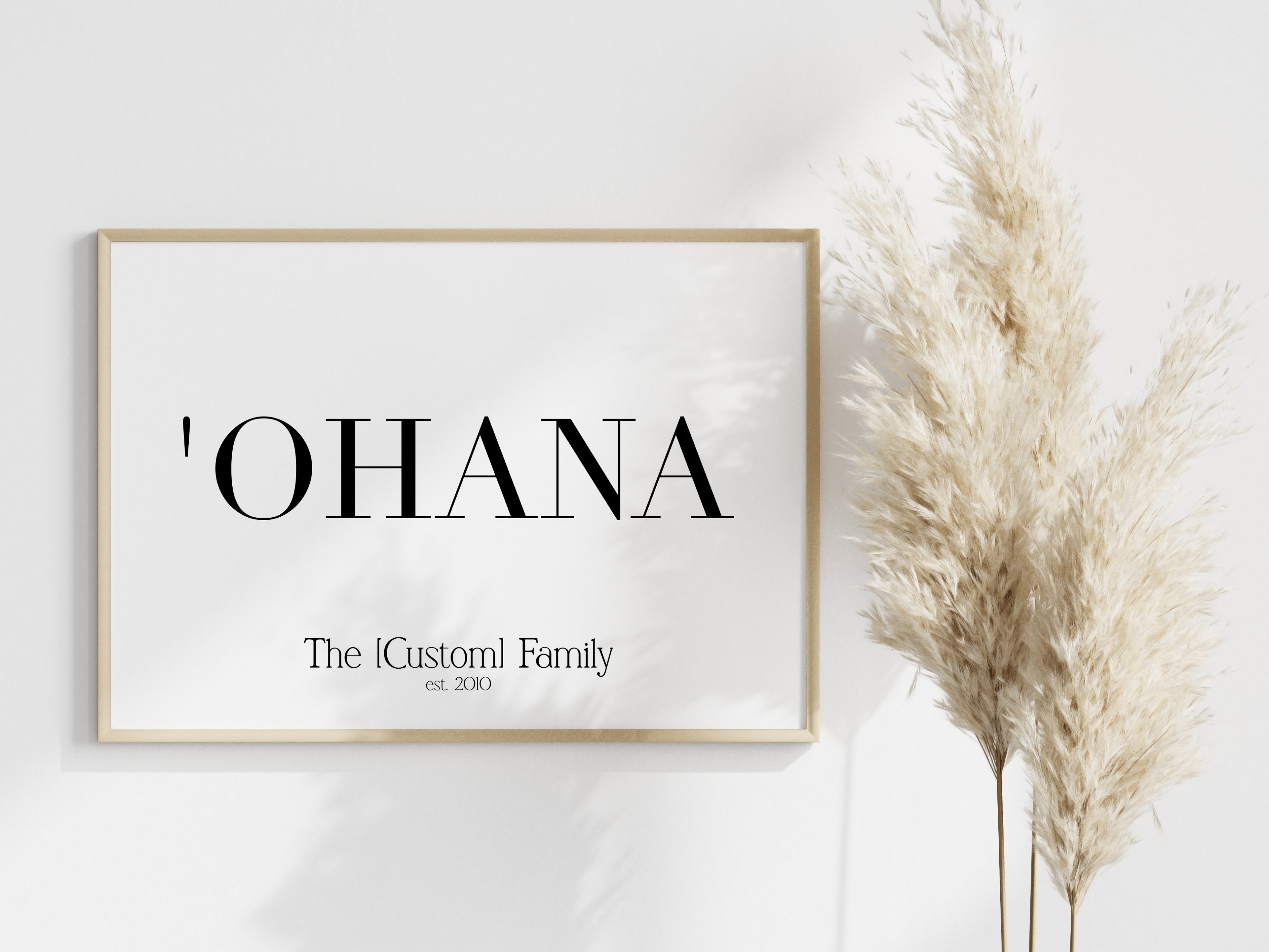 Hawaii Custom Ohana (Family) Name Physical Print or Canvas