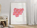 Nigeria Map Portrait Physical Print or Canvas