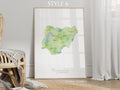 Nigeria Map Portrait Physical Print or Canvas