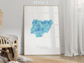 Nigeria Map Portrait Physical Print or Canvas