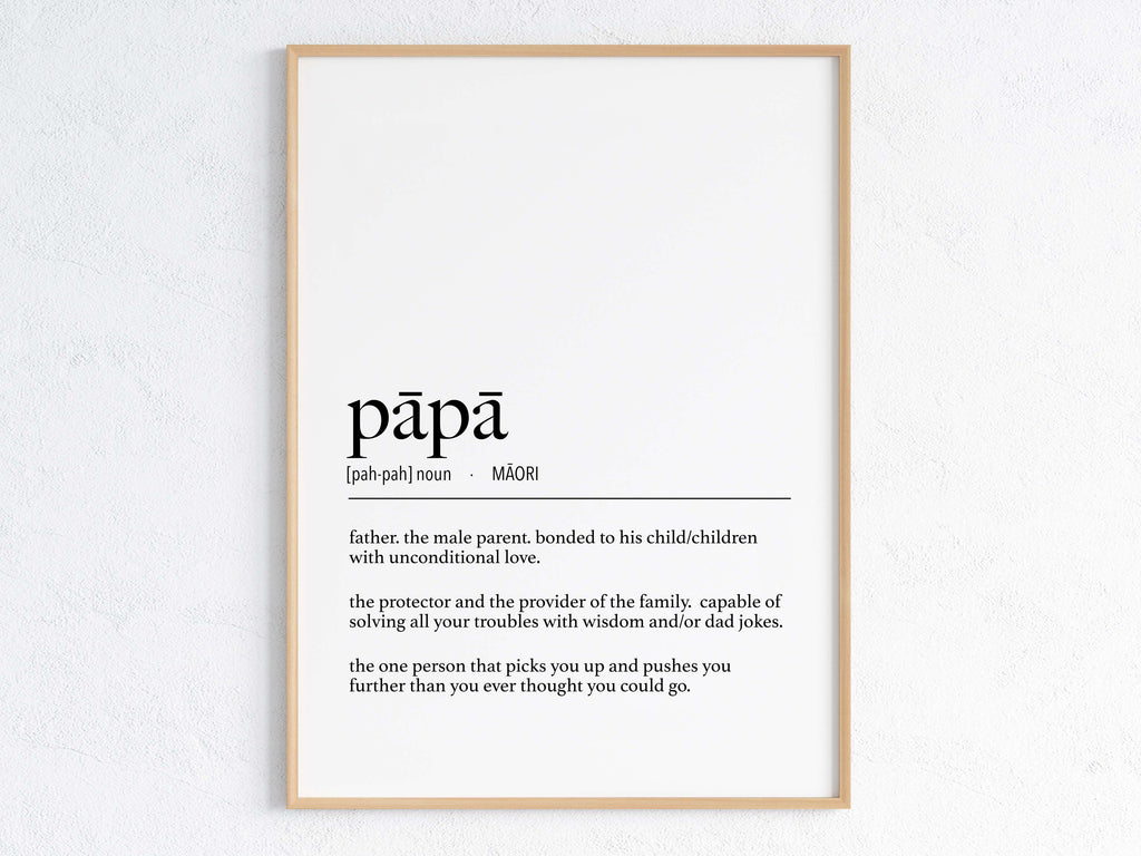 Maori Pāpā (Father) Definition Digital Print