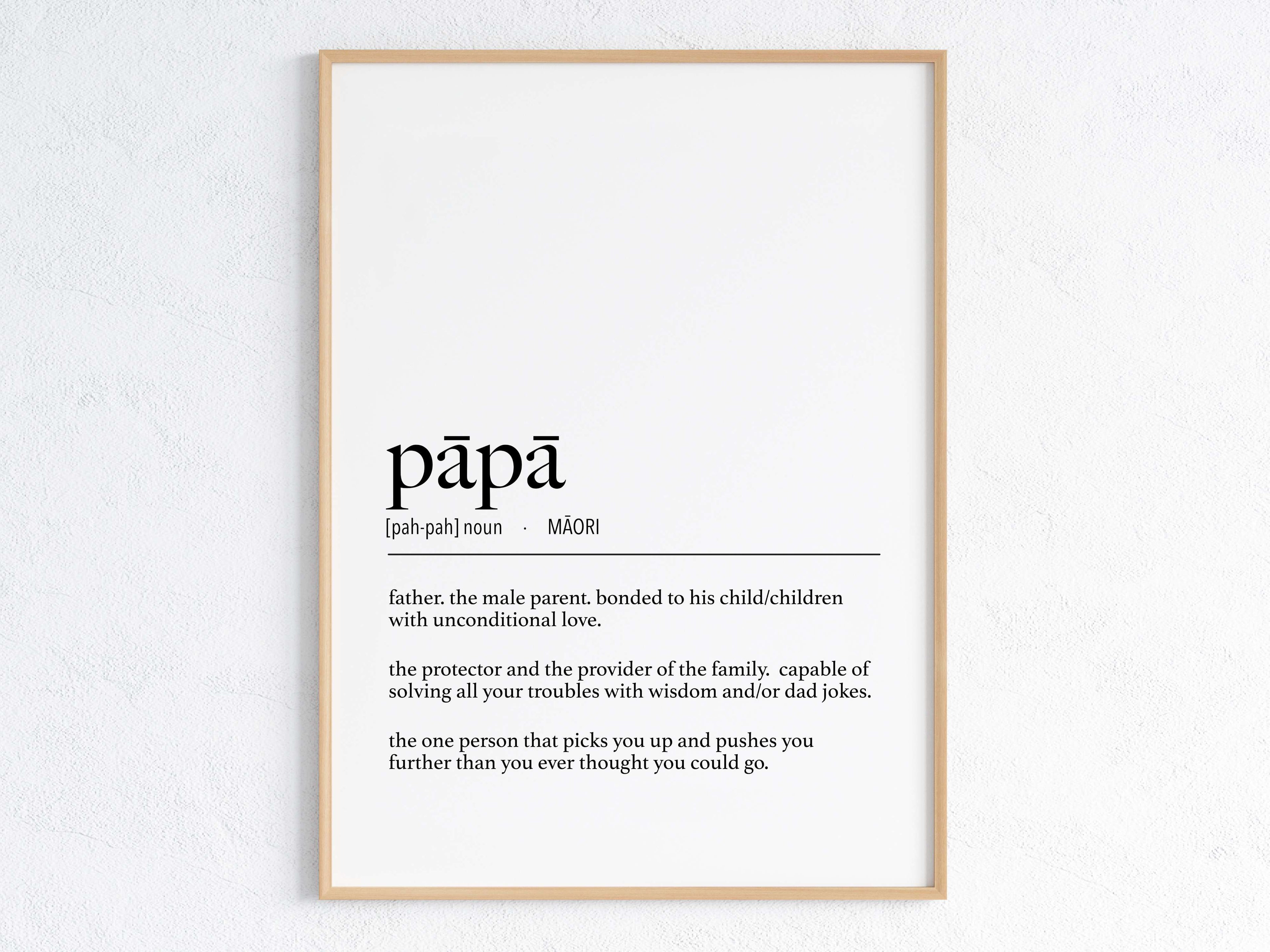 Maori Pāpā (Father) Definition Digital Print