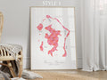 Bora Bora Map French Polynesia Portrait Physical Print or Canvas