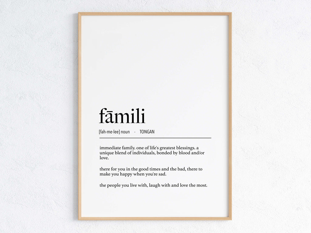 Tonga Fāmili (Immediate Family) Definition Digital Print