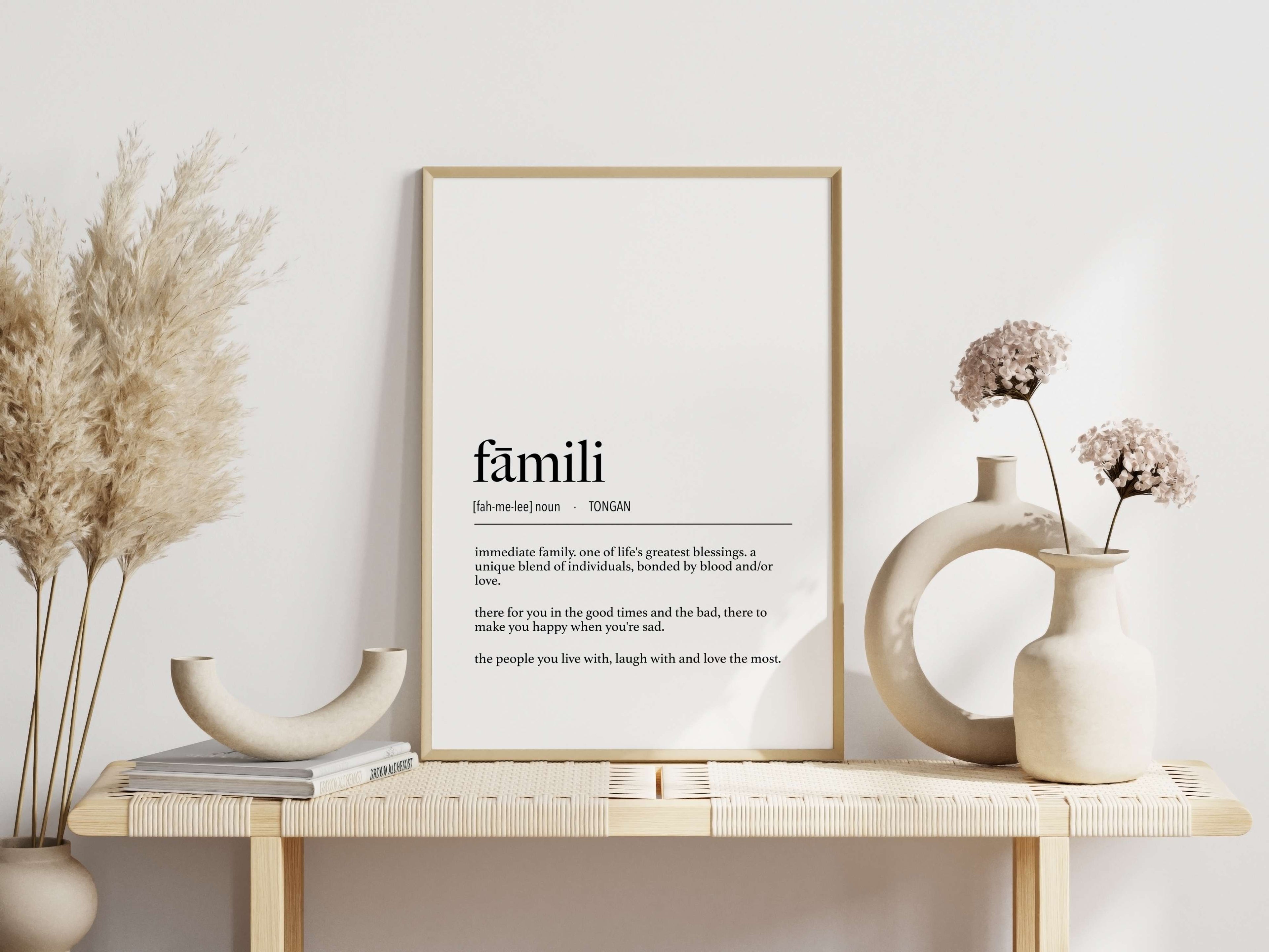 Tonga Fāmili (Immediate Family) Definition Physical Print or Canvas