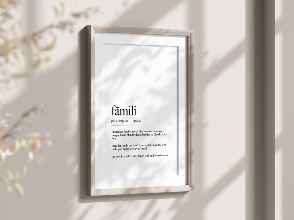 Tonga Fāmili (Immediate Family) Definition Physical Print or Canvas