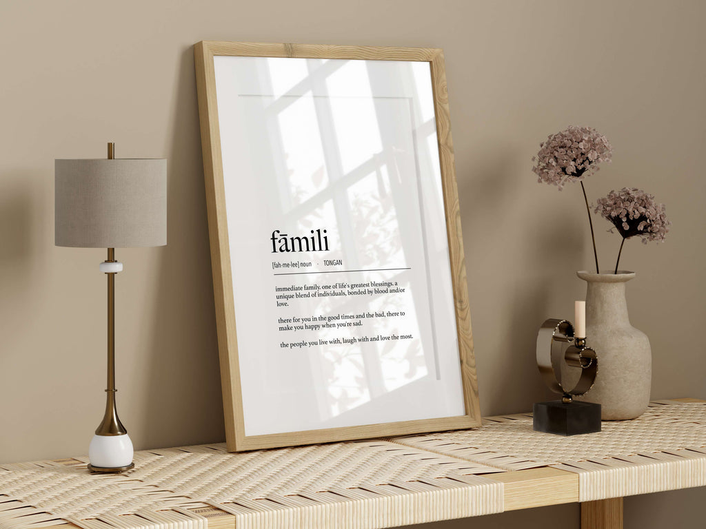Tonga Fāmili (Immediate Family) Definition Physical Print or Canvas