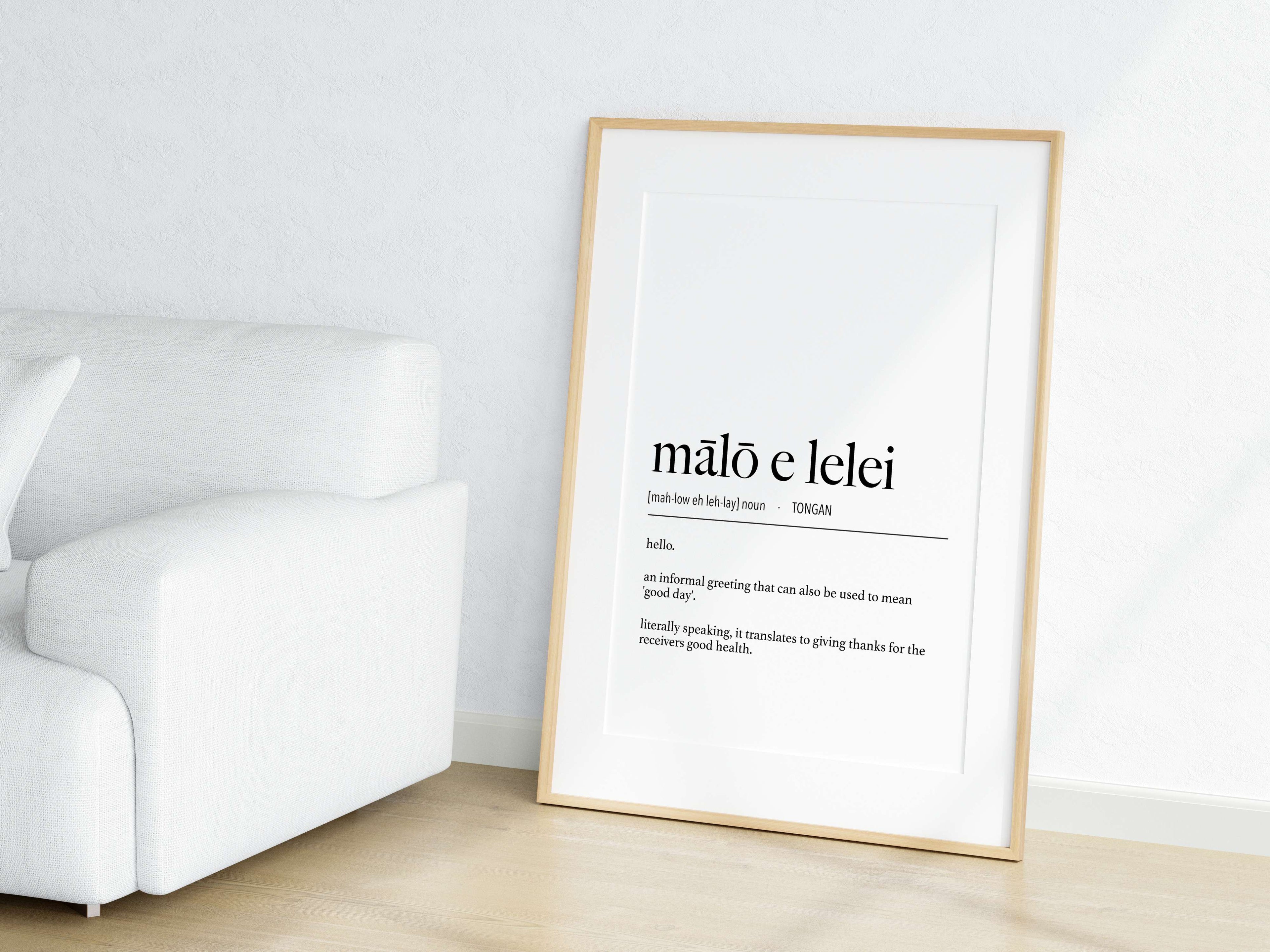 Tonga Mālō e Lelei (Hello) Definition Digital Print