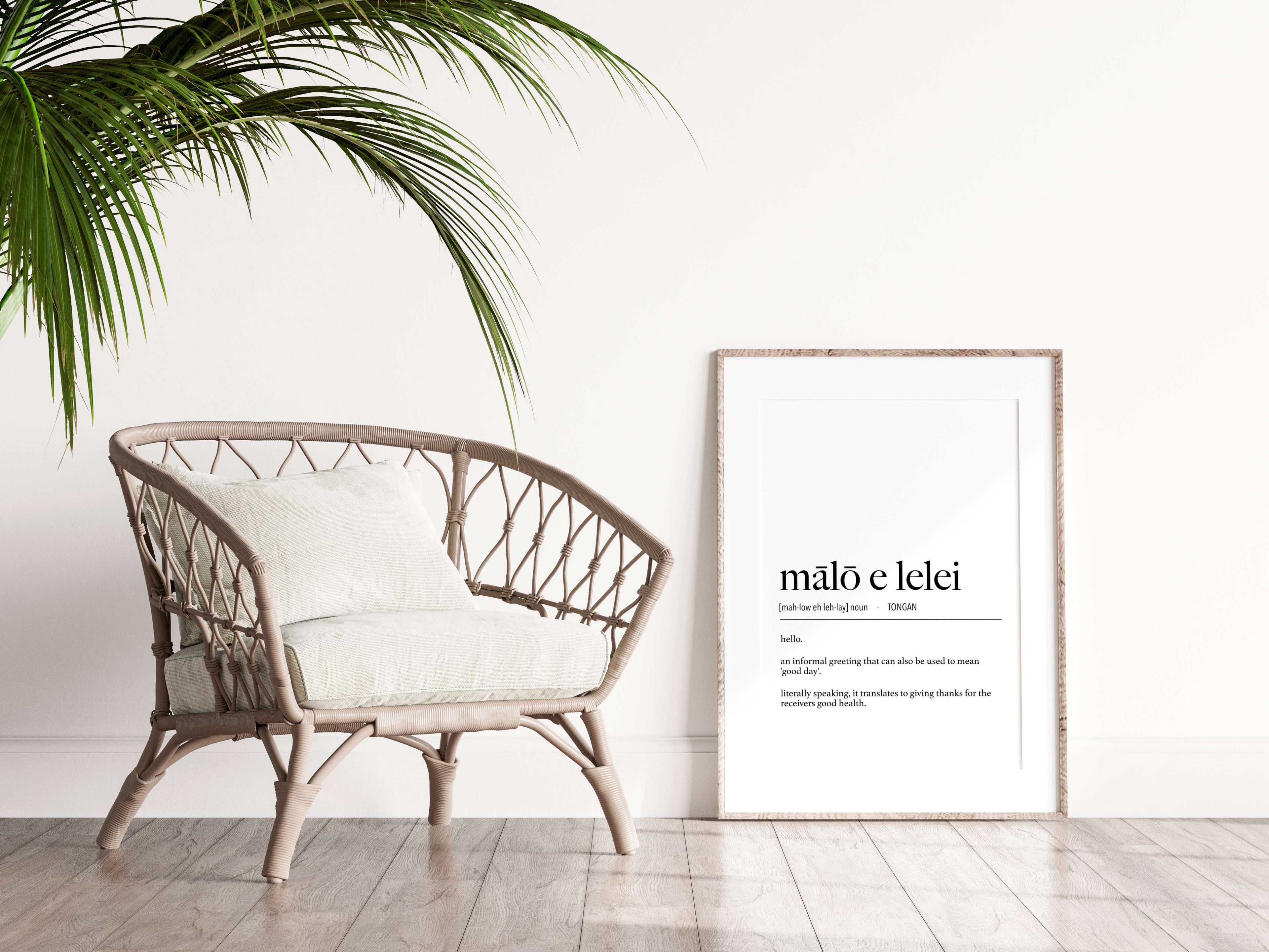 Tonga Mālō e Lelei (Hello) Definition Digital Print