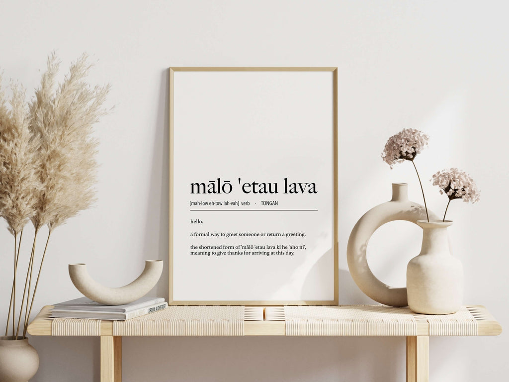 Tonga Mālō 'Etau Lava (Hello - Formal) Definition Digital Print