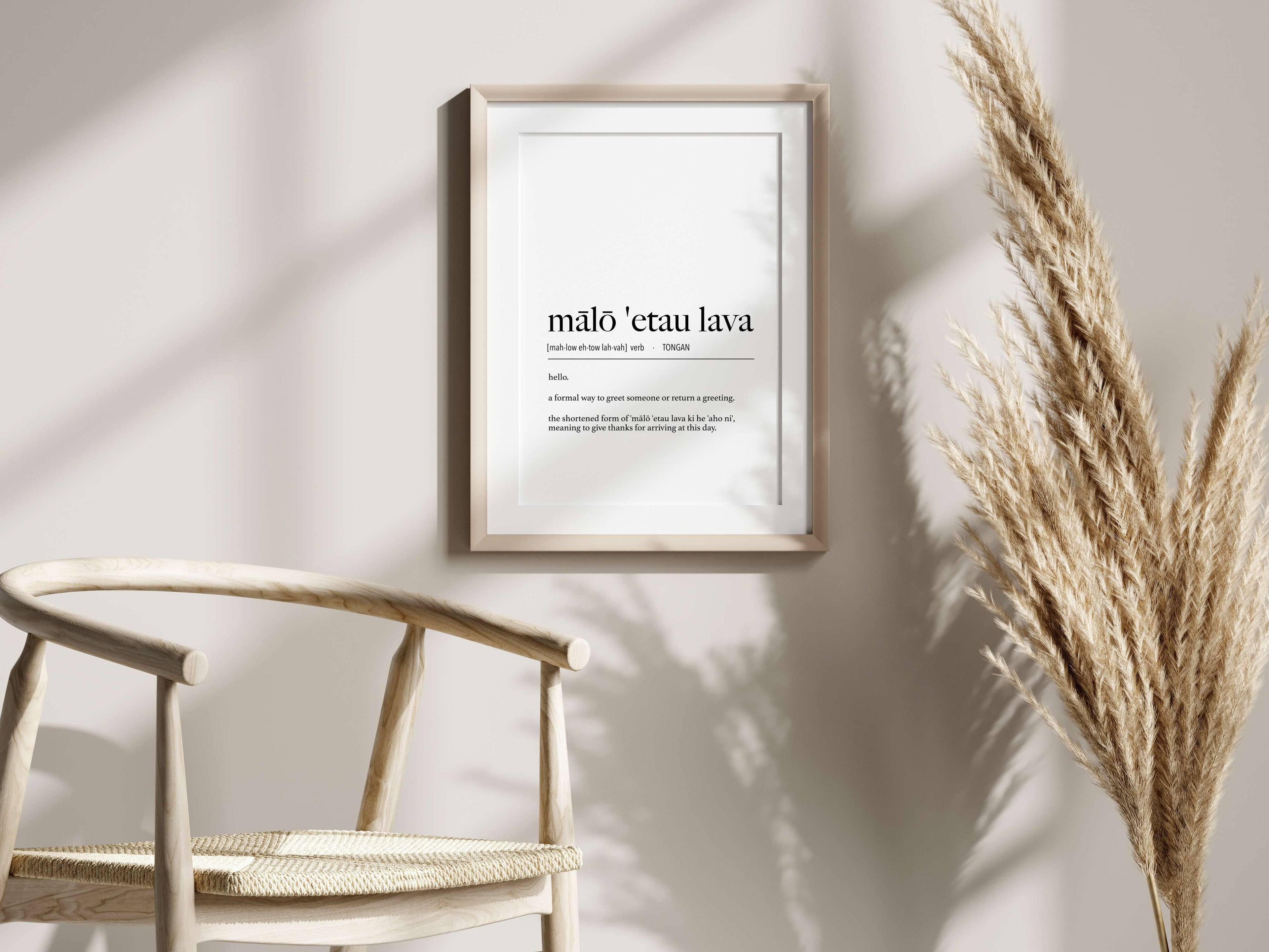 Tonga Mālō 'Etau Lava (Hello - Formal) Definition Digital Print