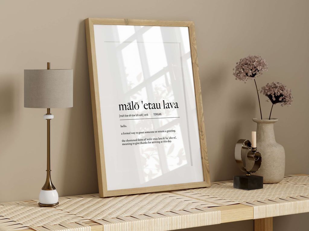 Tonga Mālō 'Etau Lava (Hello - Formal) Definition Digital Print