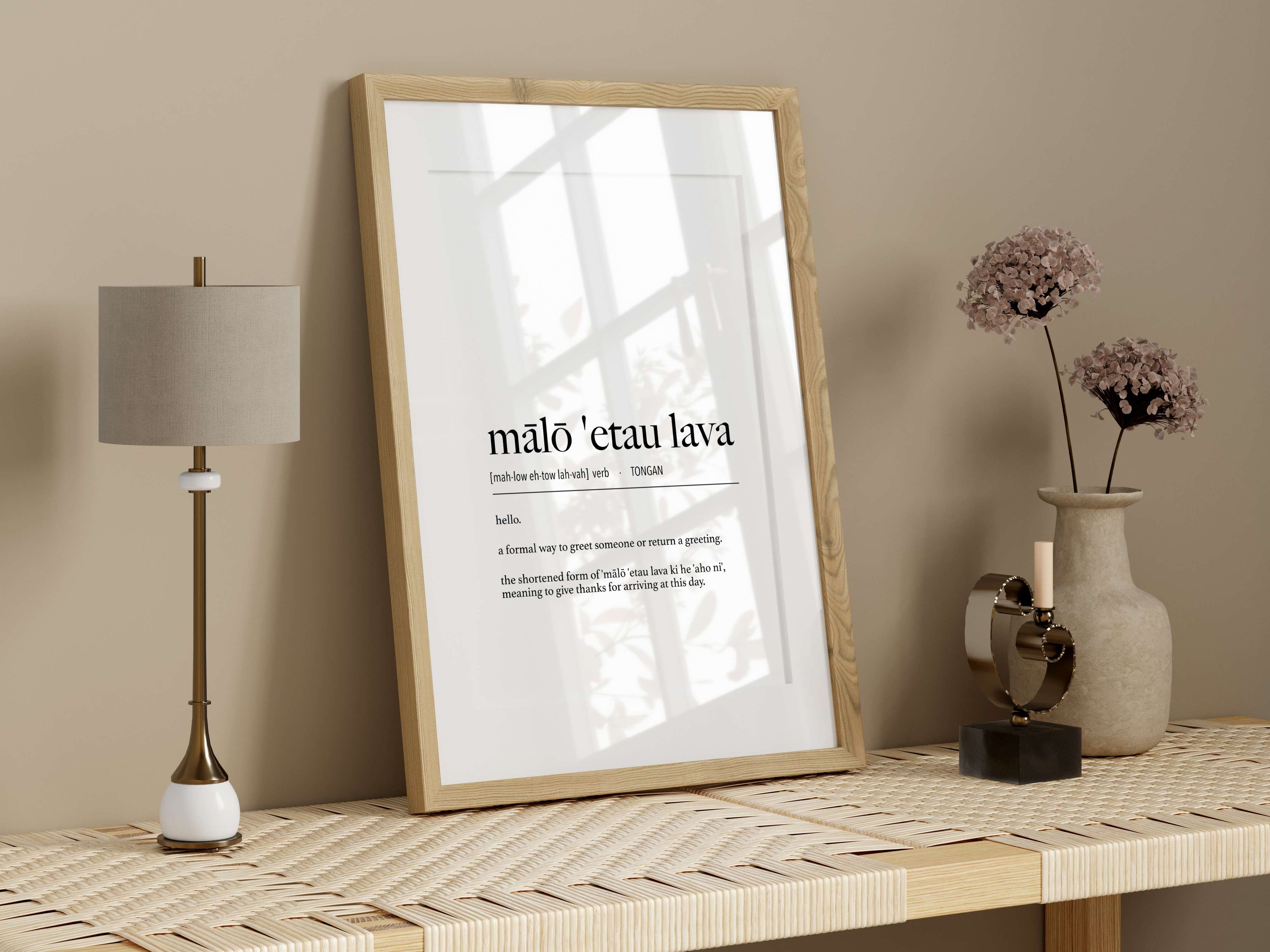 Tonga Mālō 'Etau Lava (Hello - Formal) Definition Digital Print
