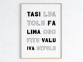 Samoa Number Words (Count to 10) Digital Print