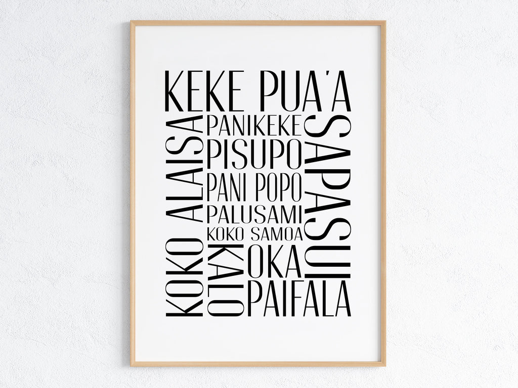 Digital Samoan Foods Kitchen Print