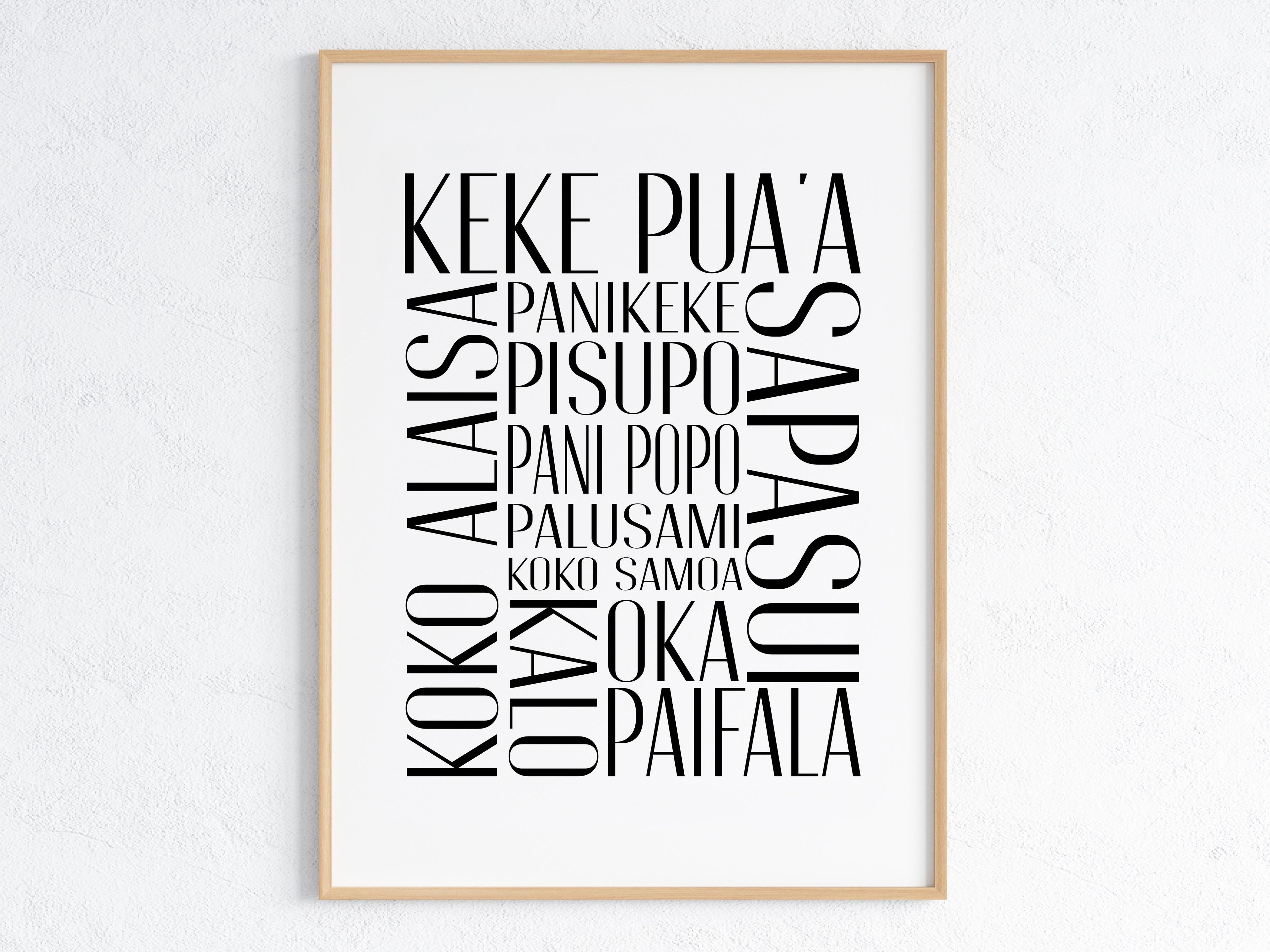 Digital Samoan Foods Kitchen Print