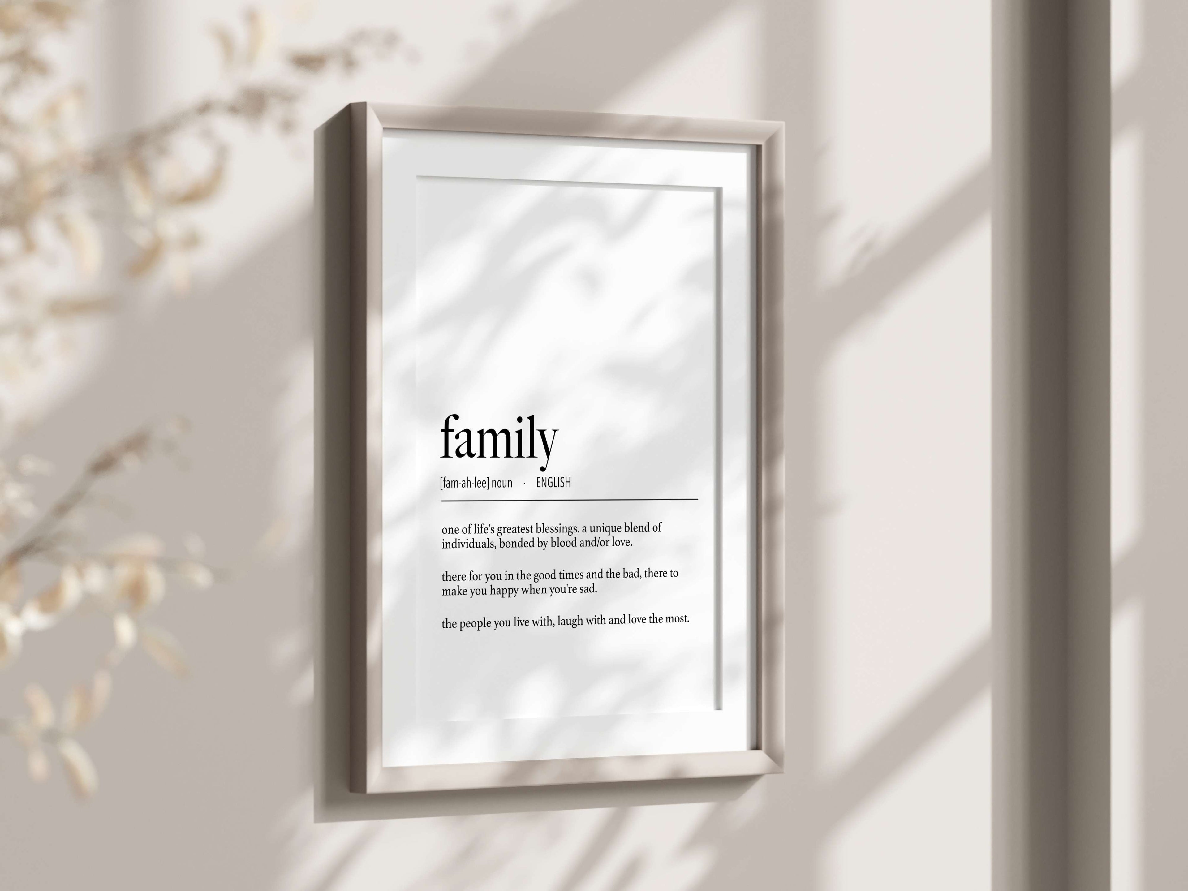 English Family Definition Digital Download