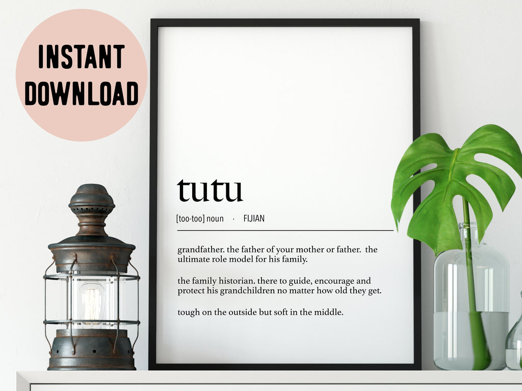 Fijian Grandfather Definition Print | Tutu iTaukei Wall Art (Digital Download)