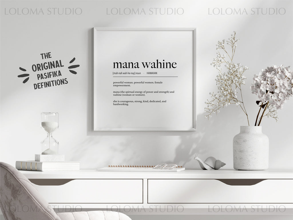 Mana Wahine Definition Print, Hawaii Powerful Woman (Digital Download)