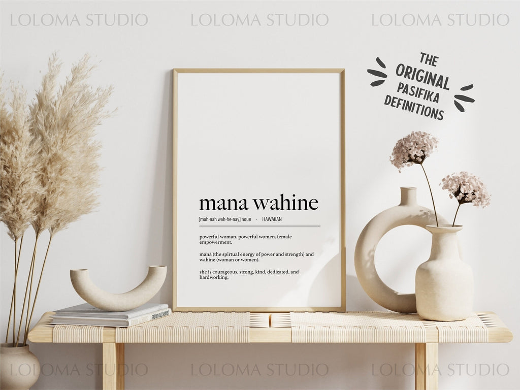 Mana Wahine Definition Print, Hawaii Powerful Woman (Digital Download)