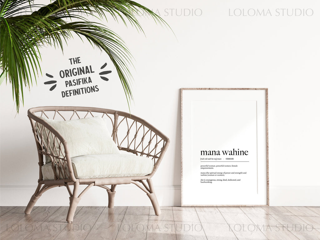 Mana Wahine Definition Print, Hawaii Powerful Woman (Digital Download)
