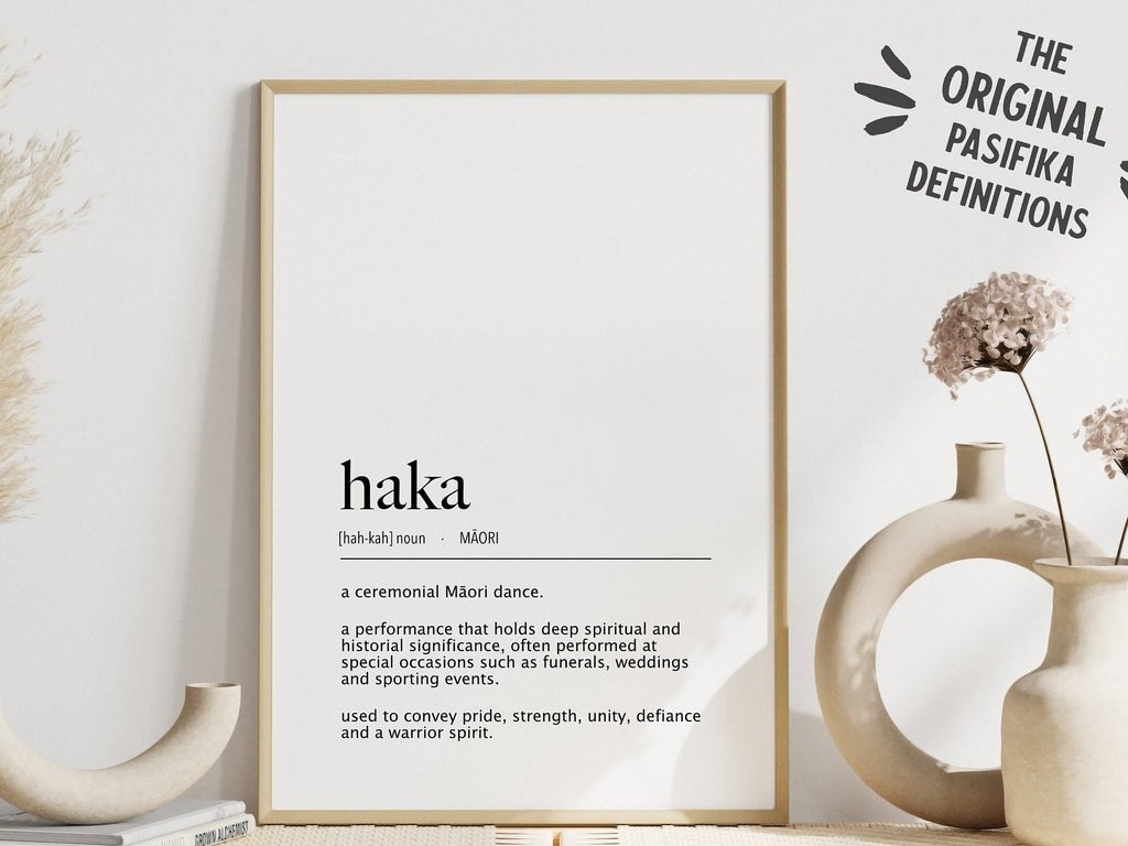 Haka (Ceremonial Maori Dance) Definition Digital Print - Te Reo Maori - New Zealand Art - Minimalist Print - Definition Print - Maori Print