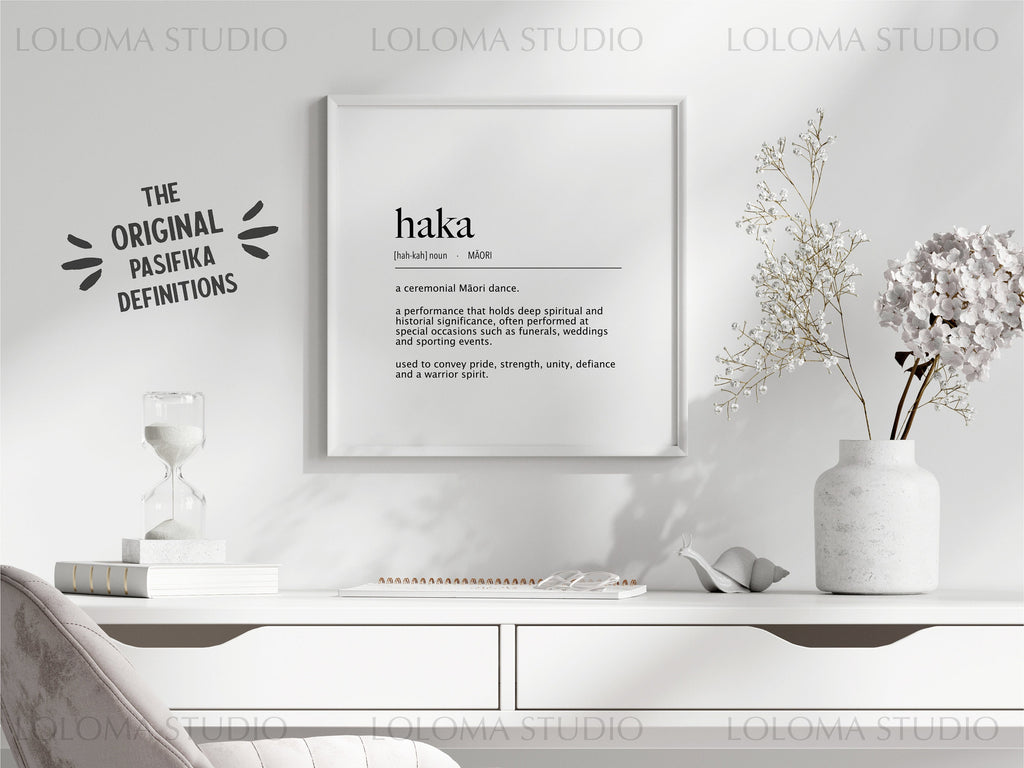 Haka (Ceremonial Maori Dance) Definition Digital Print - Te Reo Maori - New Zealand Art - Minimalist Print - Definition Print - Maori Print
