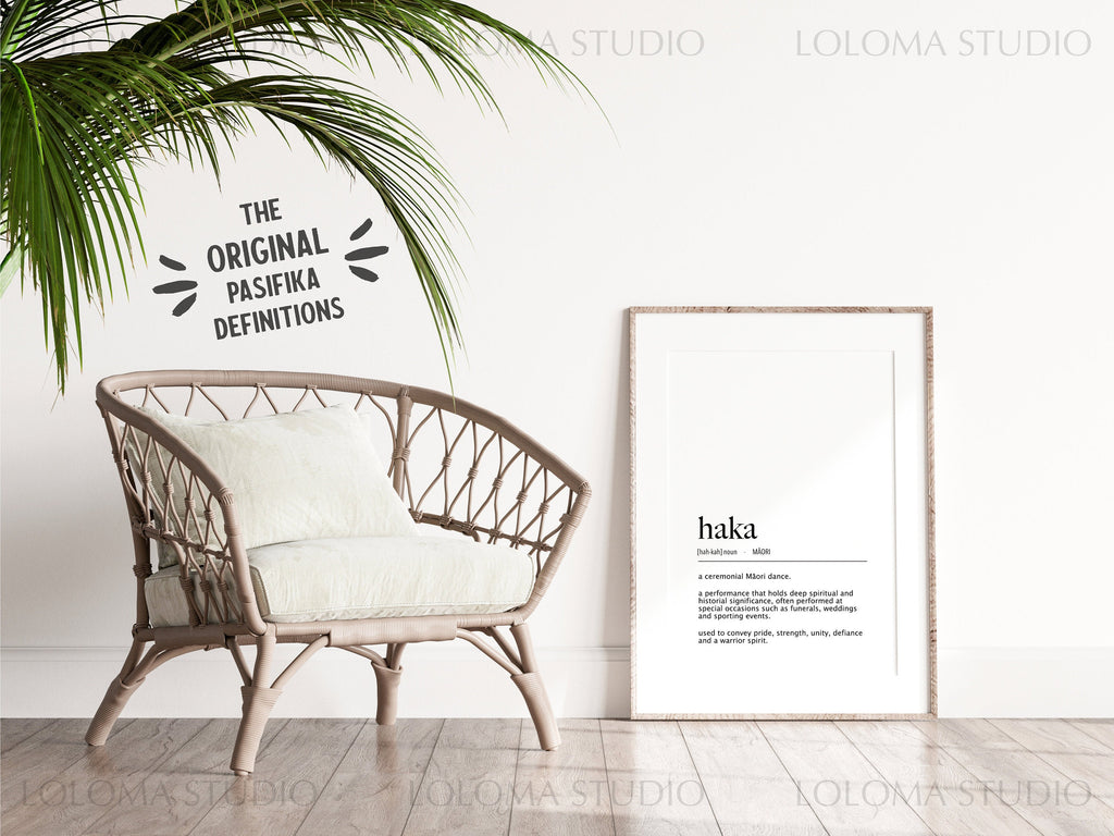 Haka (Ceremonial Maori Dance) Definition Digital Print - Te Reo Maori - New Zealand Art - Minimalist Print - Definition Print - Maori Print
