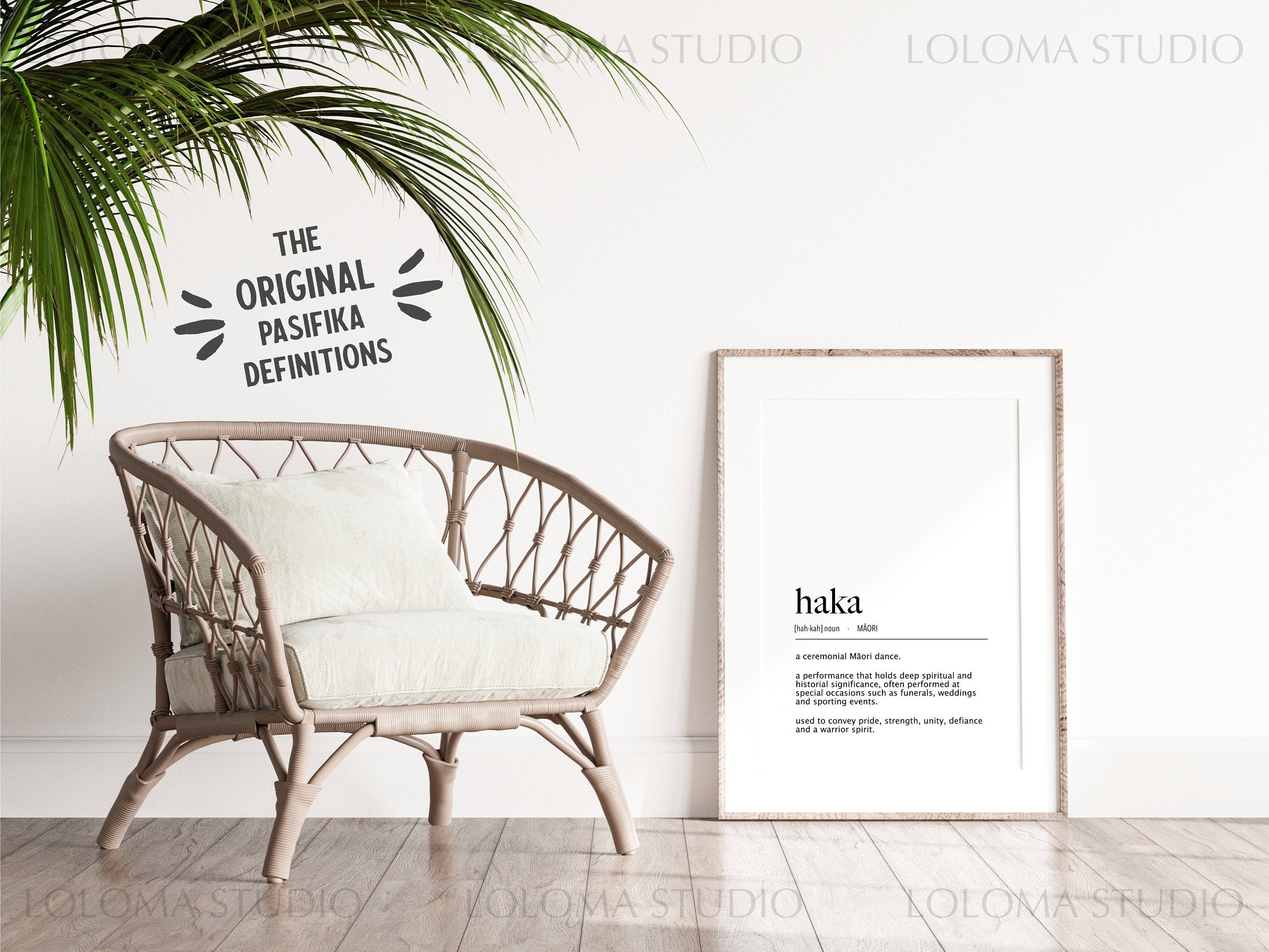 Haka (Ceremonial Maori Dance) Definition Digital Print - Te Reo Maori - New Zealand Art - Minimalist Print - Definition Print - Maori Print