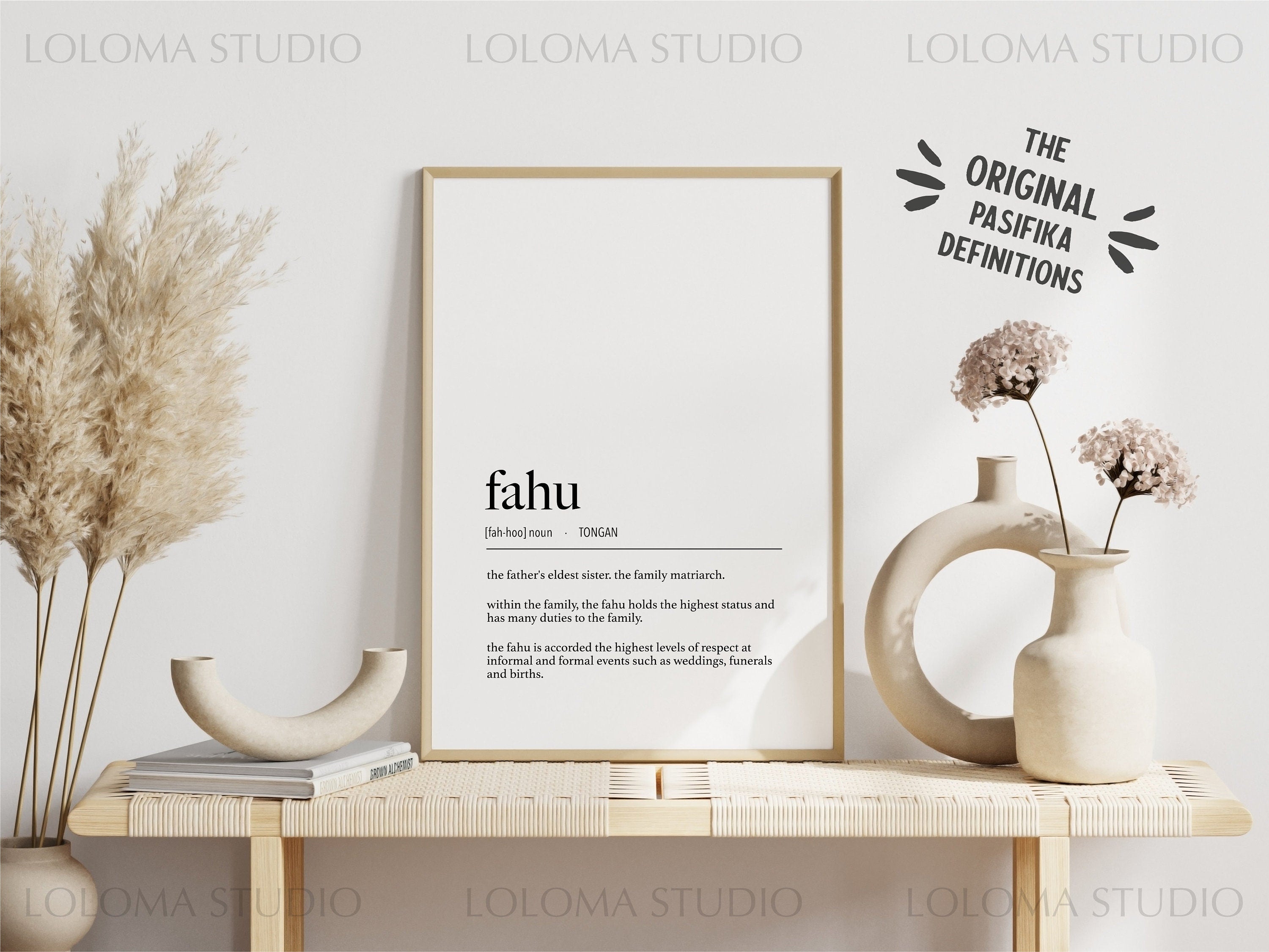 Tonga Fahu (Father's Eldest Sister) Definition Digital Print