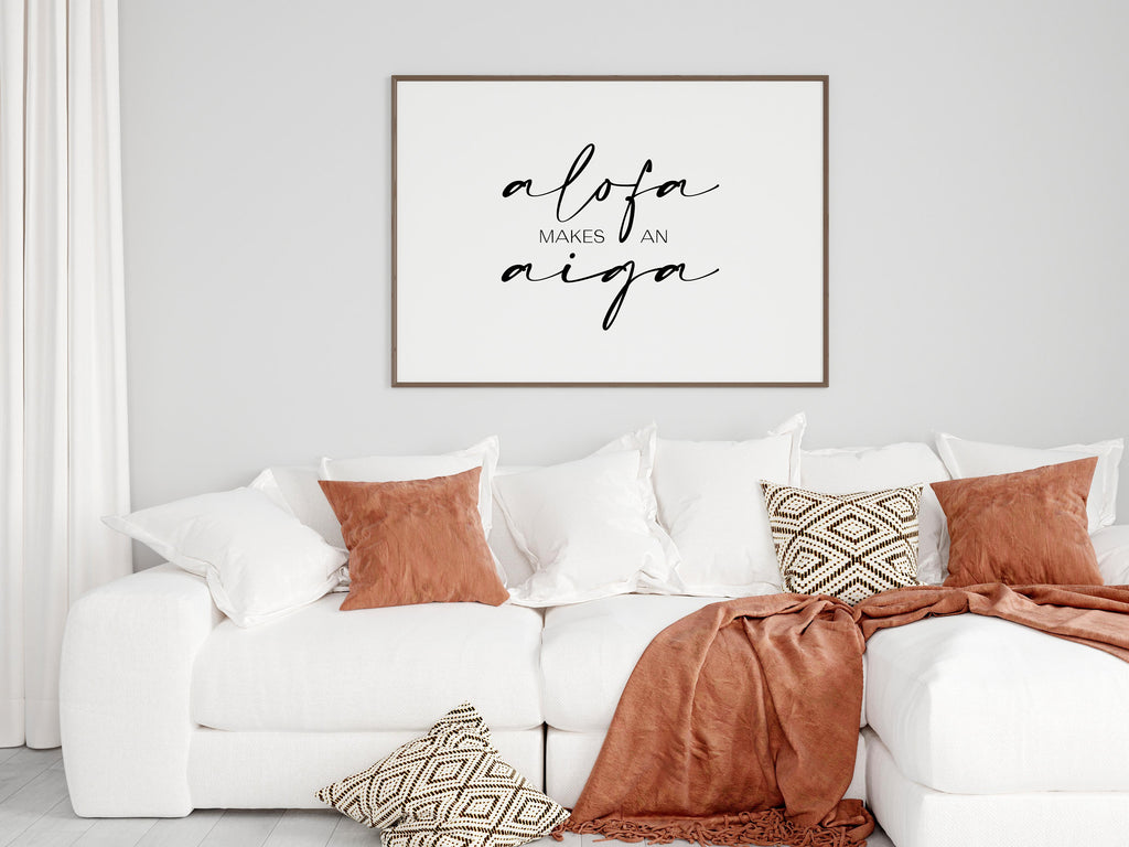 Samoa Alofa Makes An Aiga (Love makes a family) Print, Samoan love, alofa print, samoan home decor, aiga wall art, samoan language
