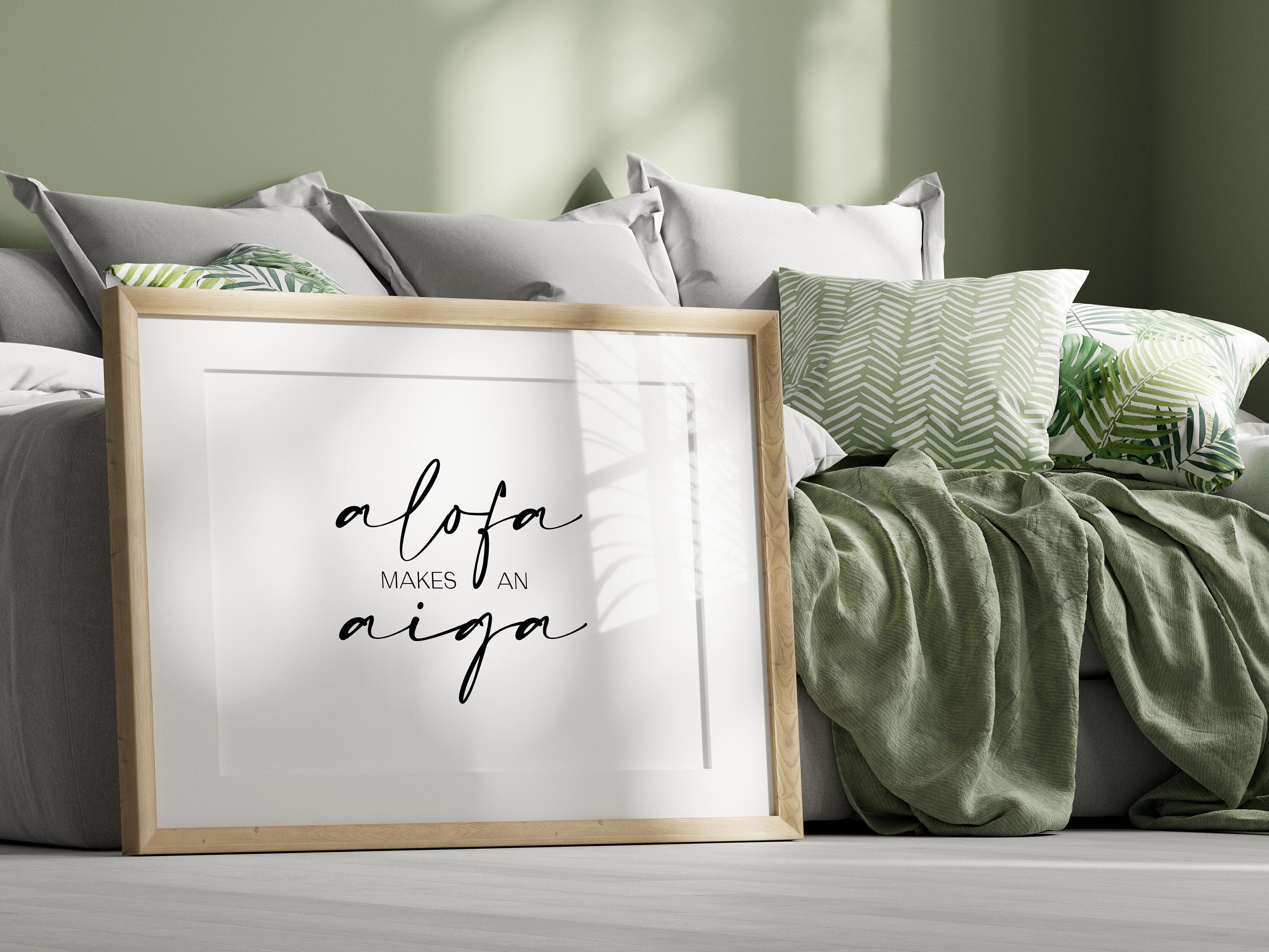 Samoa Alofa Makes An Aiga (Love makes a family) Print, Samoan love, alofa print, samoan home decor, aiga wall art, samoan language