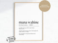 Mana Wahine Definition Print, Hawaii Powerful Woman (Digital Download)