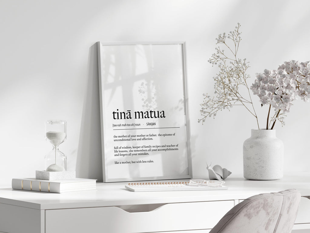Samoa Tinā Matua (Grandmother) Definition Digital Print, samoan decor, mothers day gift, grandma gift, tinamatua definition, aiga poster,