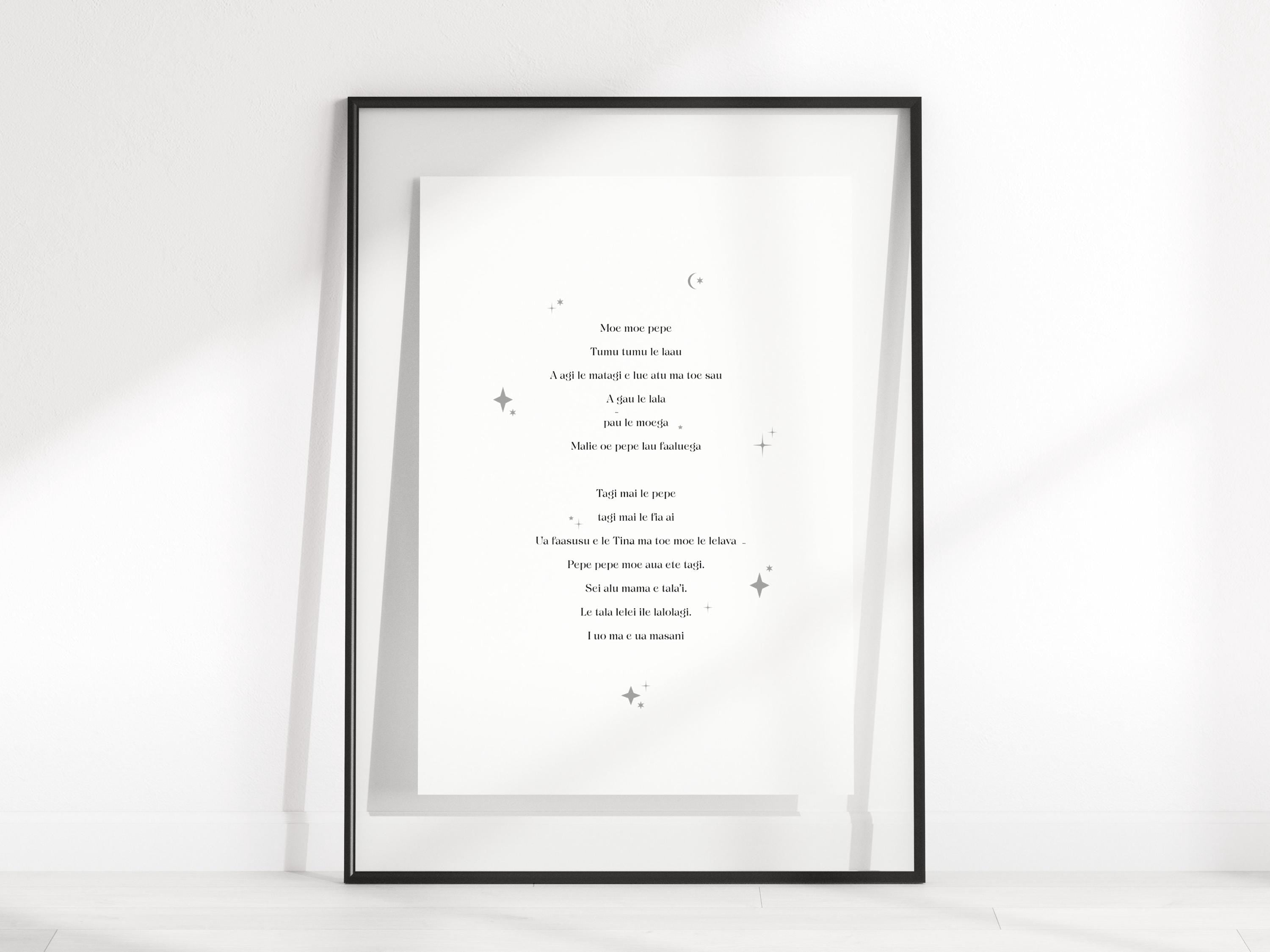 Samoa Lullabye Moe Moe Pepe (Sleep Sleep Baby) Digital Print - samoan culture - polynesian art - american samoa poster, nursery poster