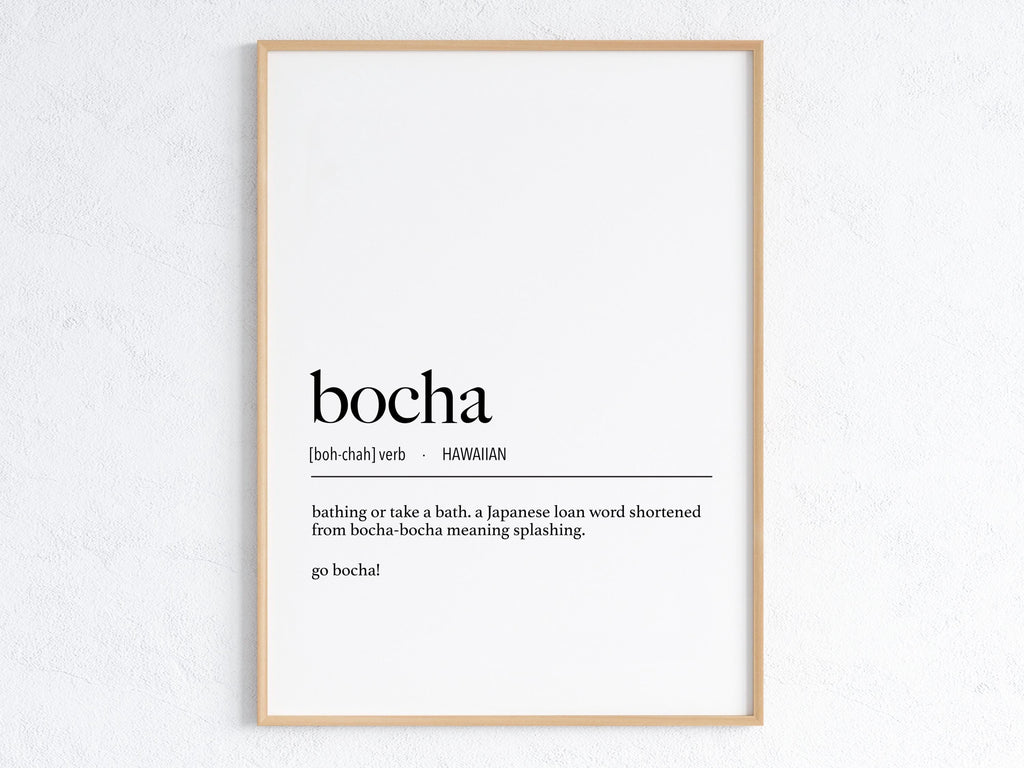 Digital Hawaii Bocha (Bathe) Definition Print / Instant Download