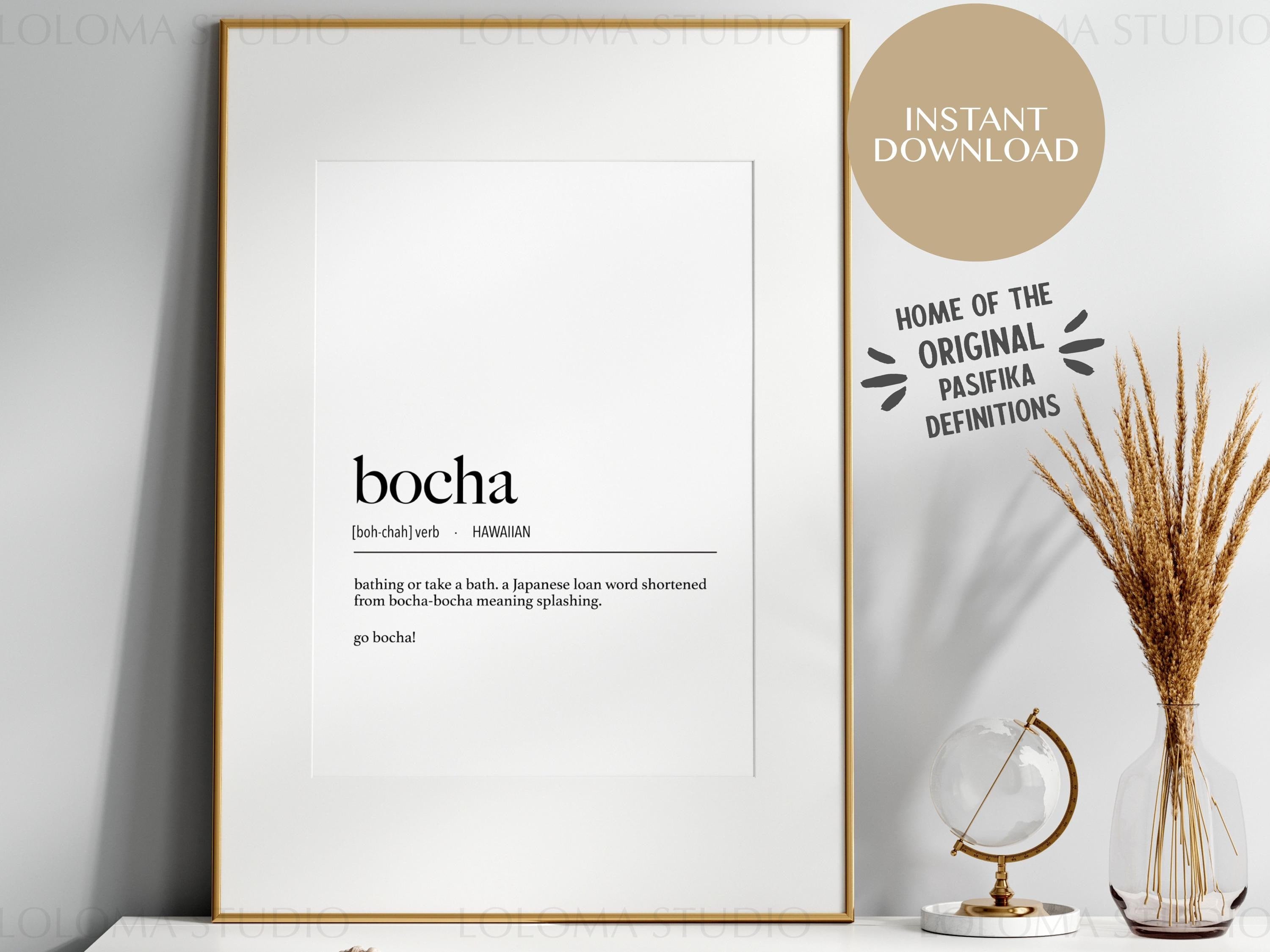 Digital Hawaii Bocha (Bathe) Definition Print / Instant Download